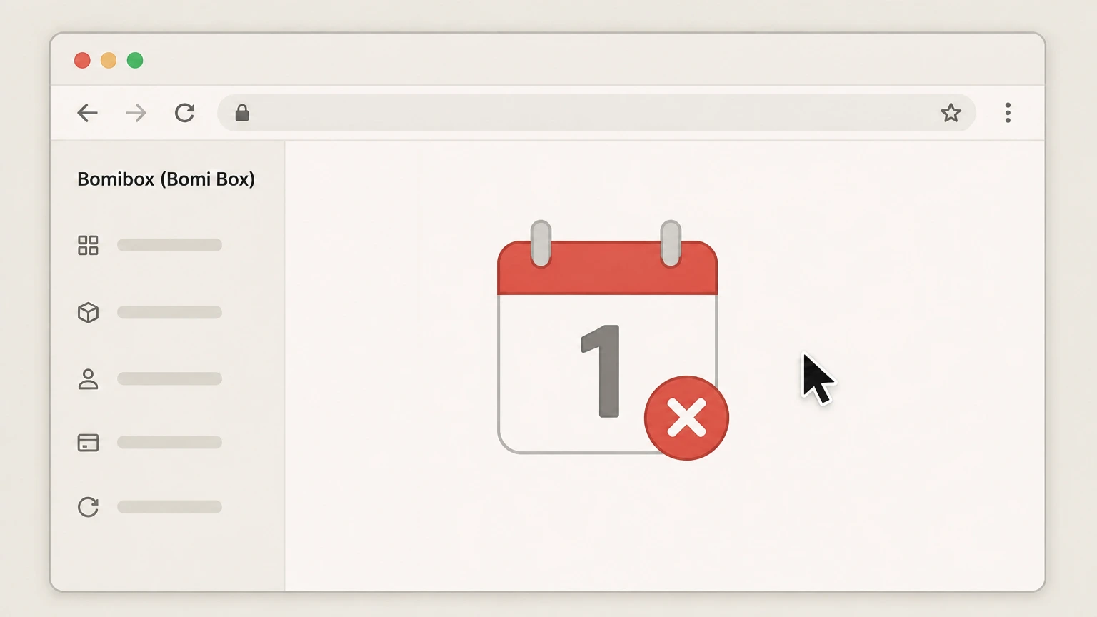 Editorial illustration for Make sure you cancel before the 1st of the month in the Website account (bomibox.com / bomibox.cratejoy.com) cancellation route for Bomibox (Bomi Box)