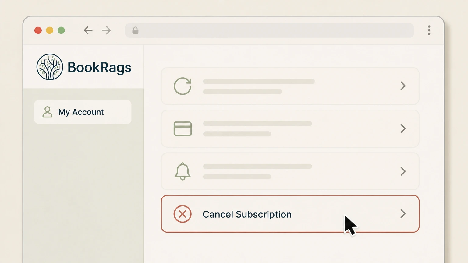 BookRags BookRags account: Select Cancel Subscription