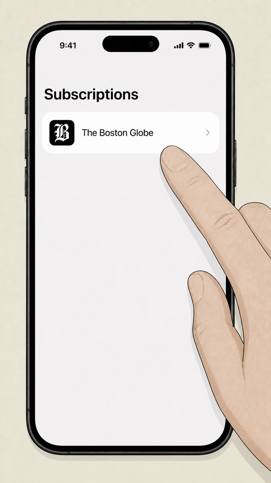 The Boston Globe Apple App Store on iPhone or iPad cancellation: Select The Boston Globe