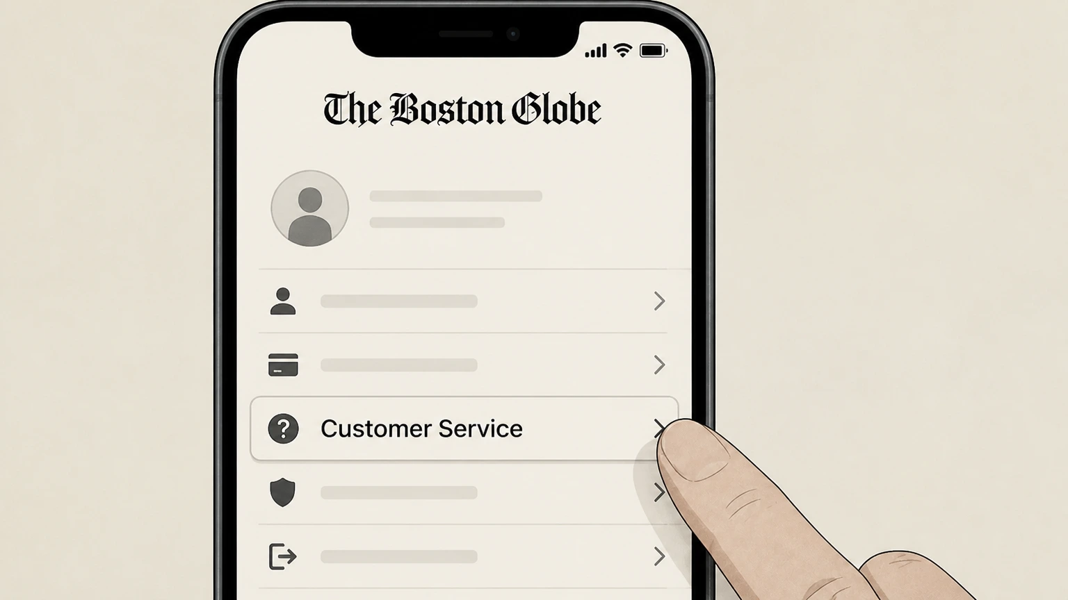 The Boston Globe Boston Globe Customer Service (print and digital) cancellation: Open the Customer Service information