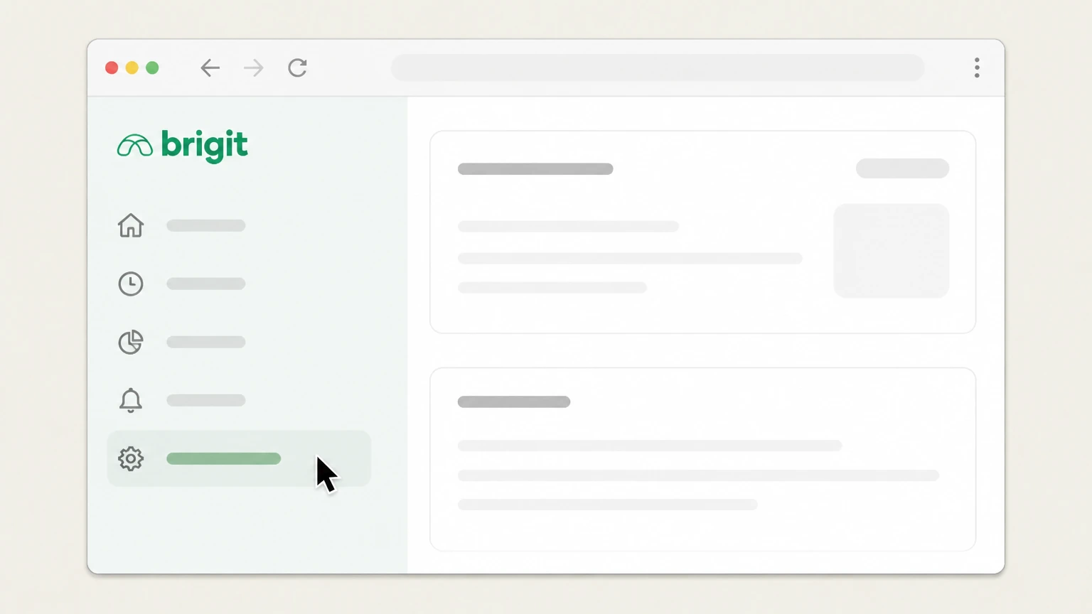 Brigit Brigit website cancellation: Open Settings from the navigation menu