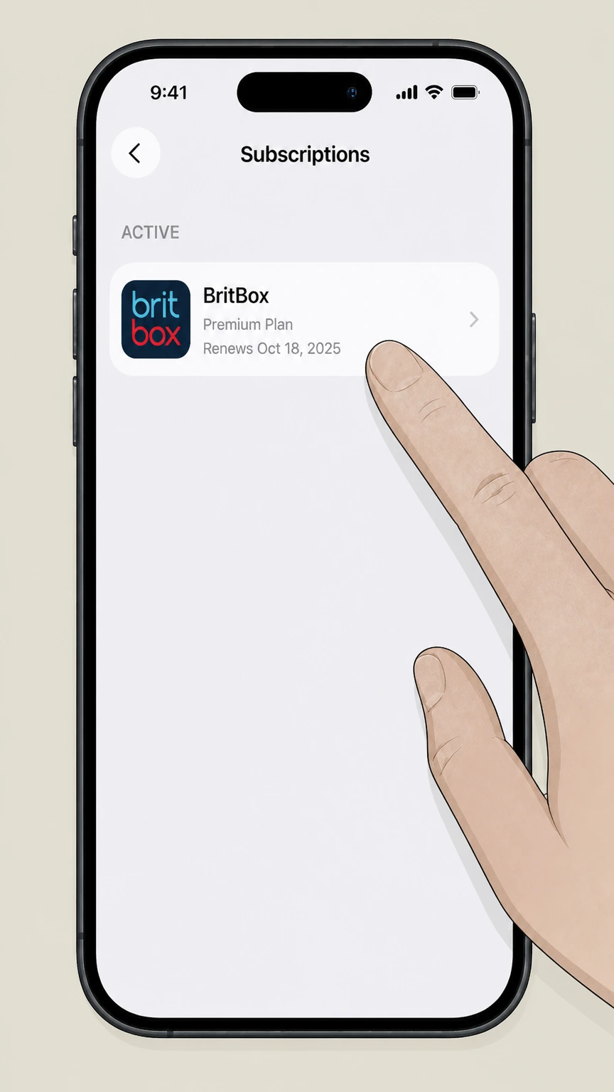 BritBox ios cancellation: Choose BritBox