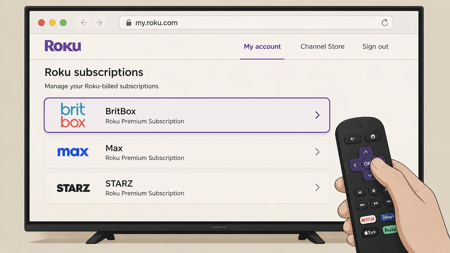 BritBox roku cancellation: Choose BritBox