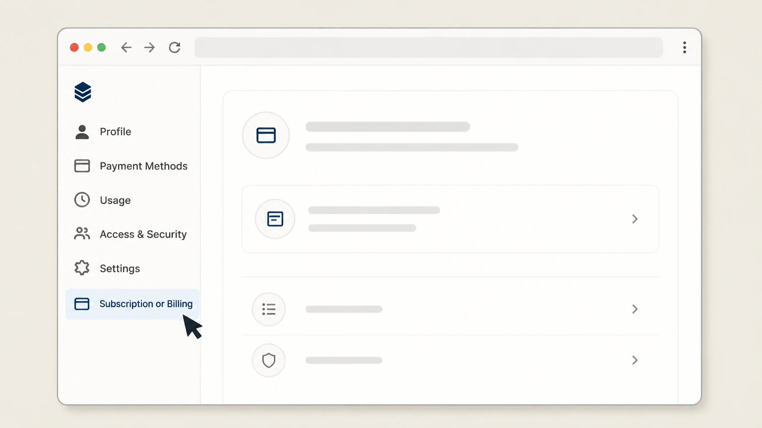 BrowserStack web cancellation: Open Subscription or Billing