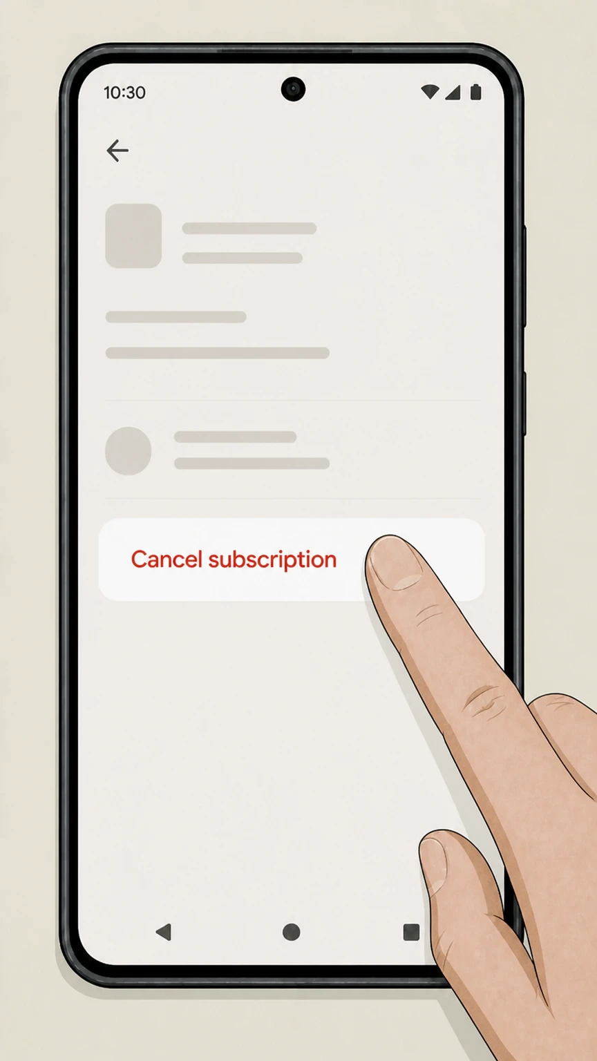 Bumble Google Play Store (Android) cancellation: Cancel the subscription