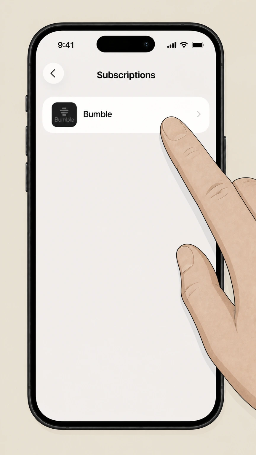 Bumble Apple App Store (iPhone/iOS) cancellation: Select Bumble