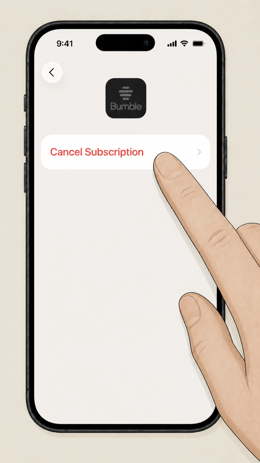 Bumble Apple App Store (iPhone/iOS) cancellation: Cancel the subscription