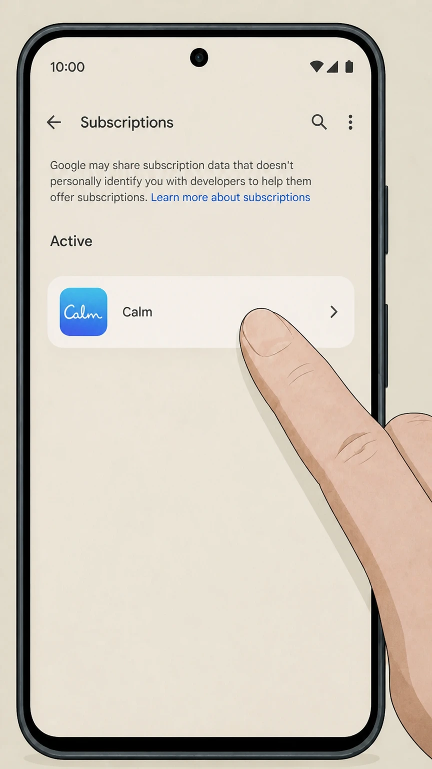 Calm google-play cancellation: Choose Calm