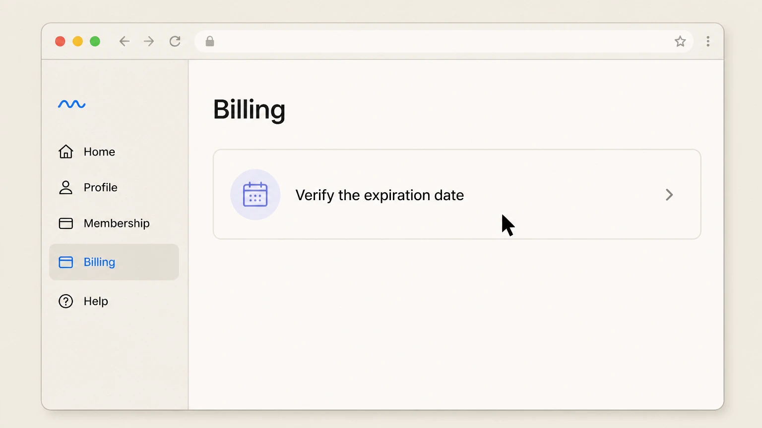 Calm web cancellation: Verify the expiration date