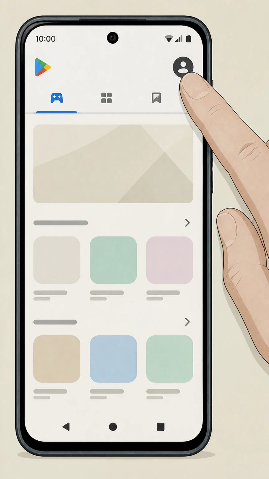 Canal+ Google Play (Android billing): Open your account menu