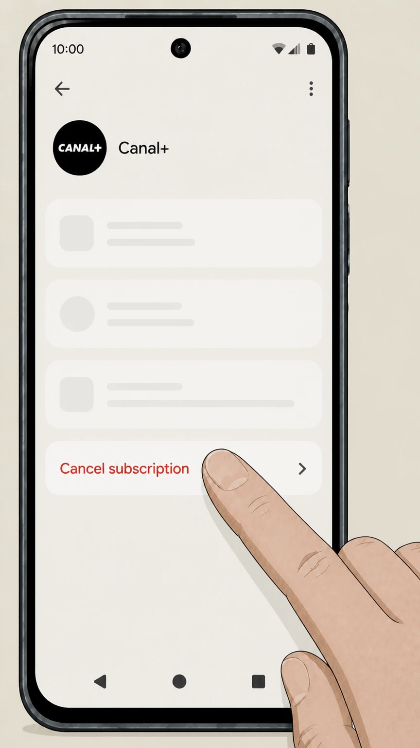 Canal+ Google Play (Android billing): Cancel the subscription