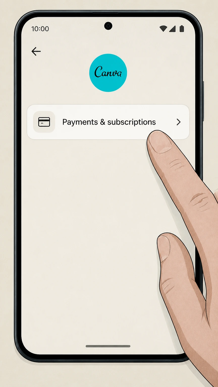 Canva cancel a google play subscription: Open Payments & subscriptions
