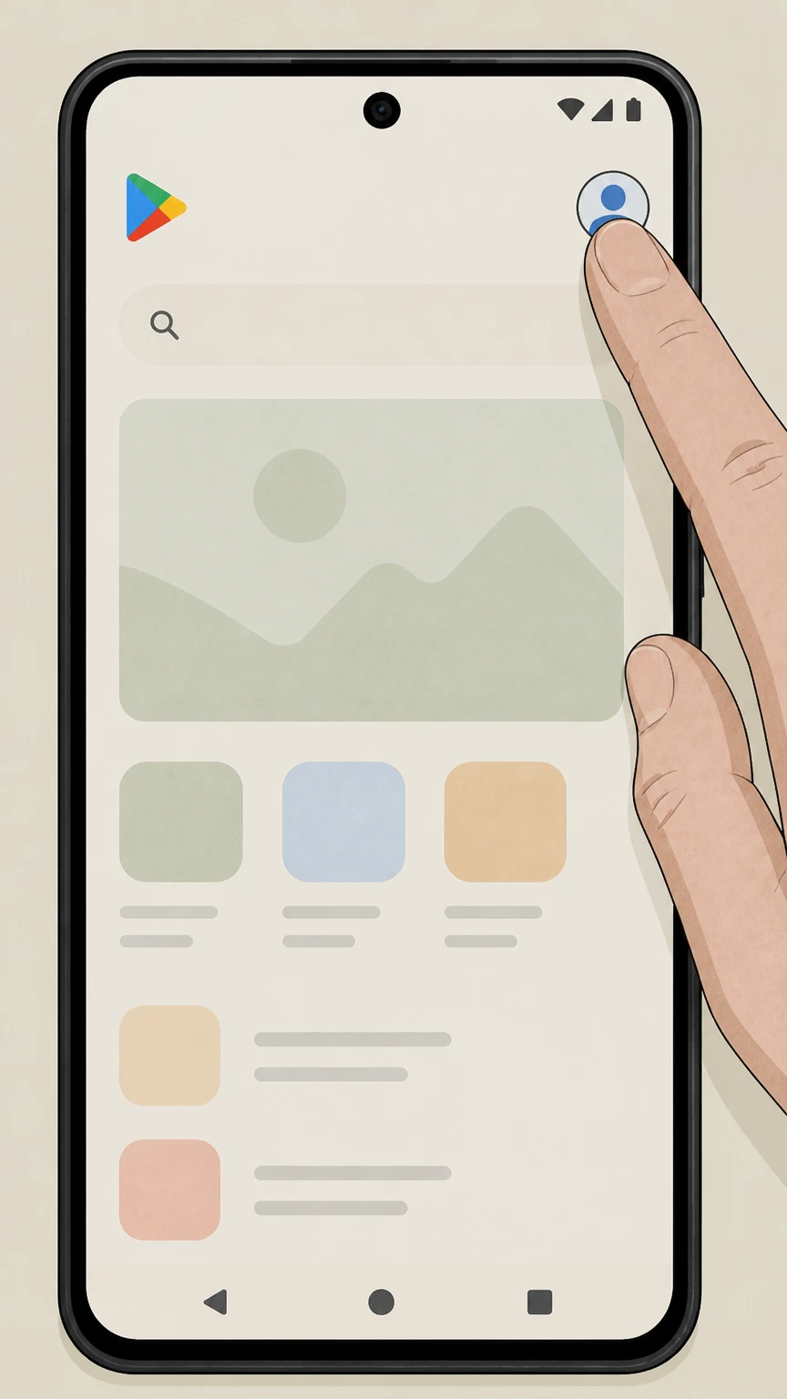 CapCut Pro Android (Google Play billing) cancellation: Open the account menu