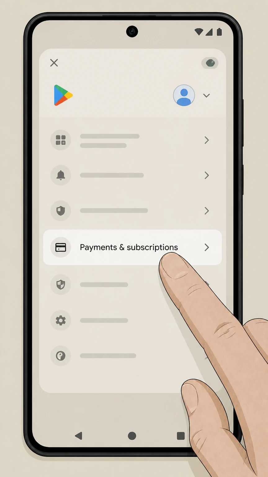 CapCut Pro Android (Google Play billing) cancellation: Open Payments & subscriptions