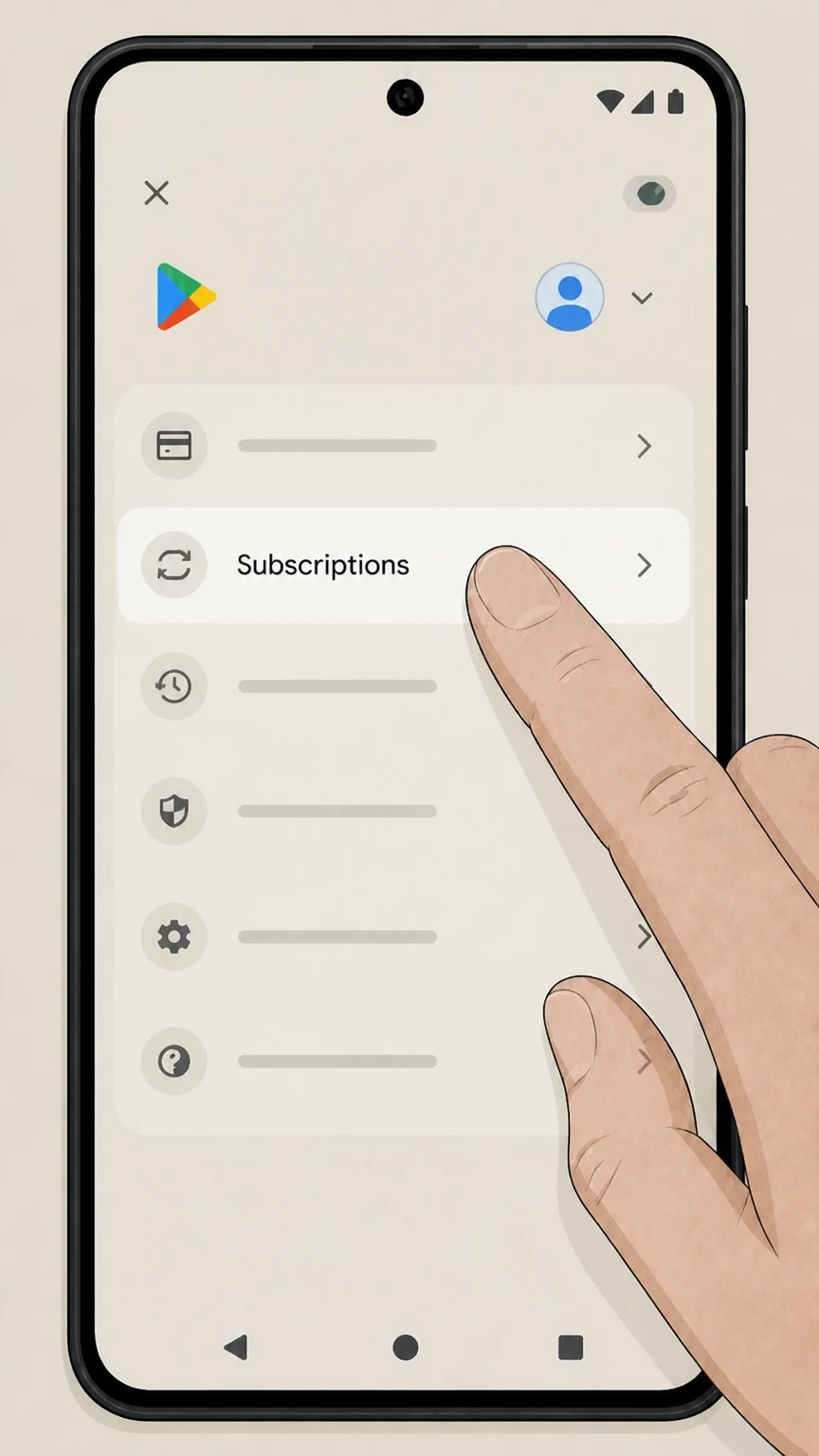 CapCut Pro Android (Google Play billing) cancellation: Open Subscriptions