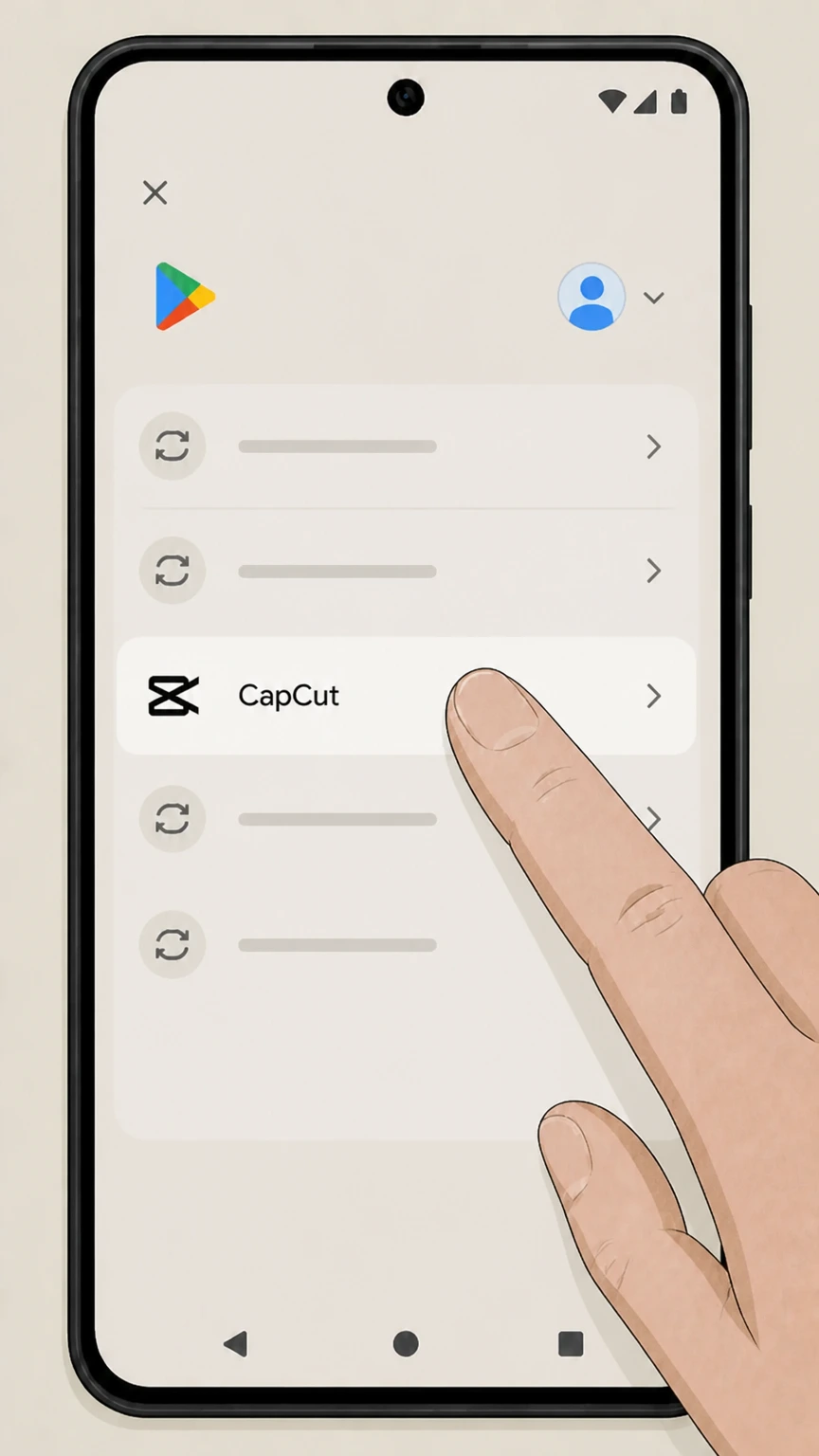 CapCut Pro Android (Google Play billing) cancellation: Select CapCut subscription