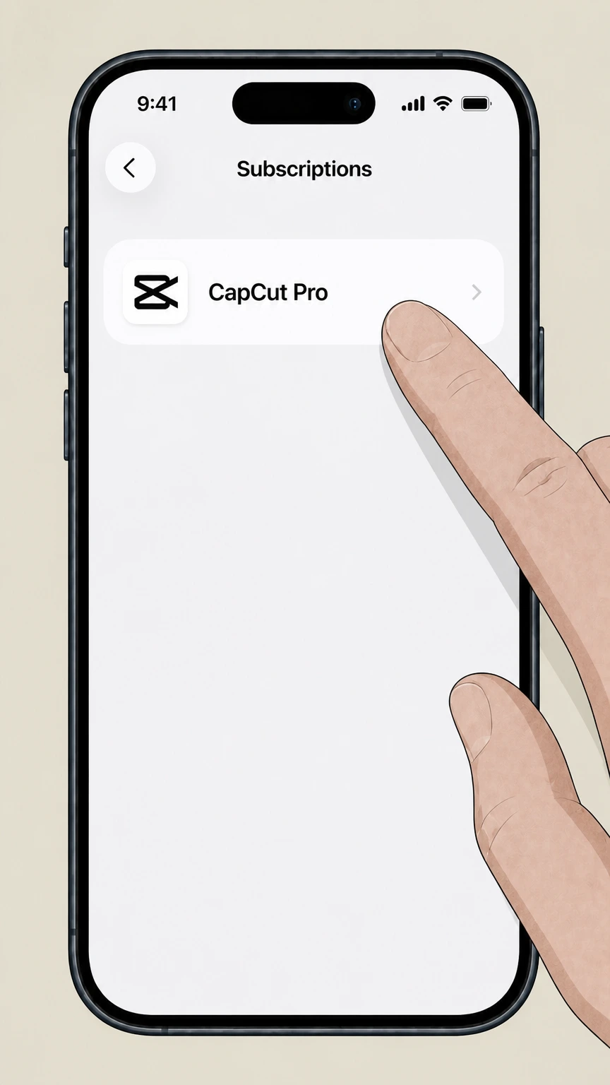 CapCut Pro iOS (Apple App Store billing) cancellation: Select CapCut Pro