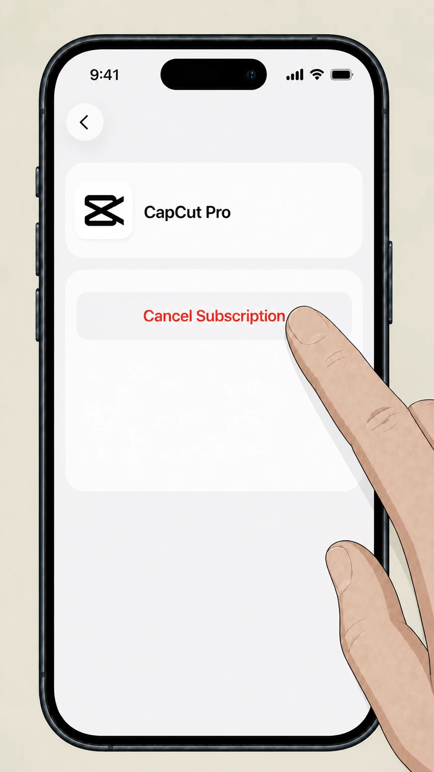 CapCut Pro iOS (Apple App Store billing) cancellation: Cancel the subscription
