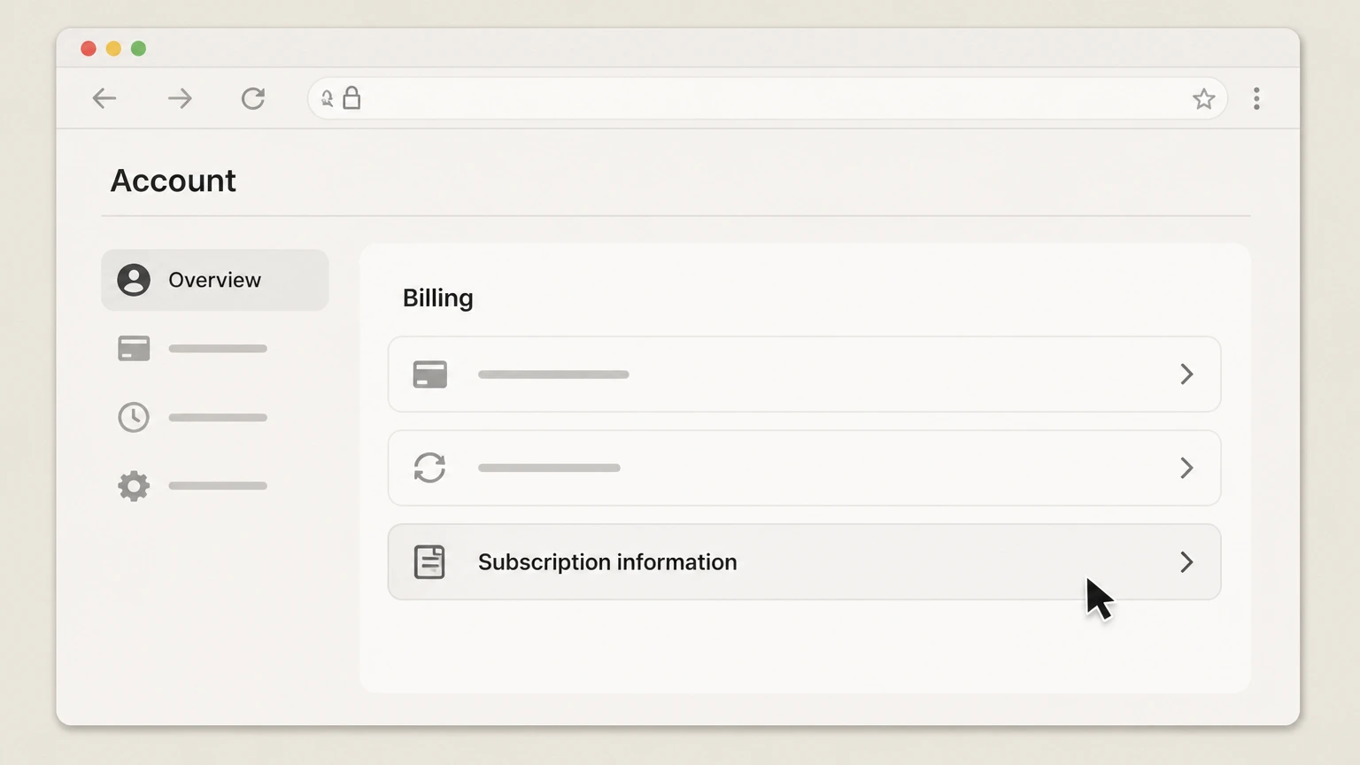 Carbonite web cancellation: Open Subscription information