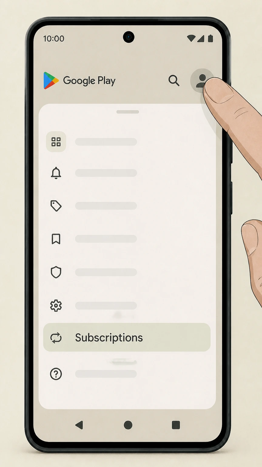 ChatGPT Android cancellation: open the Google Play account menu