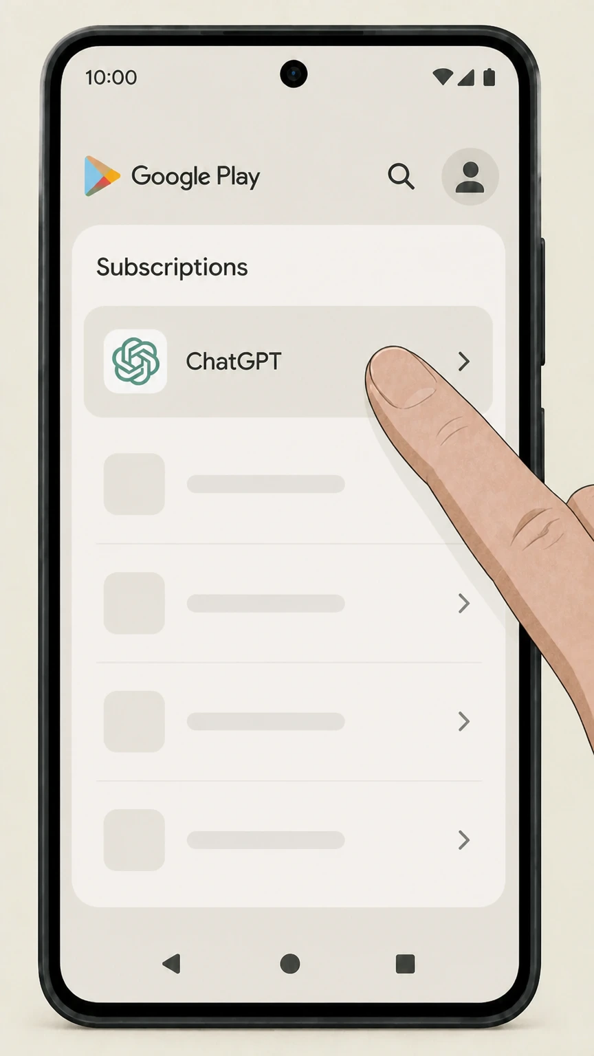 ChatGPT Android cancellation: select ChatGPT in Google Play