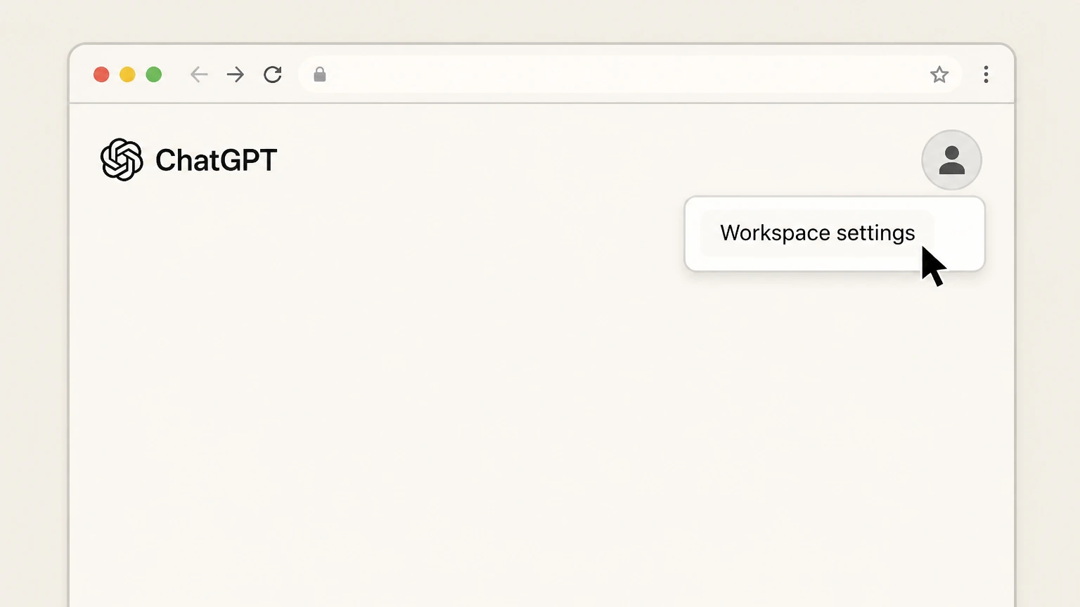 ChatGPT Business cancellation: open the profile menu