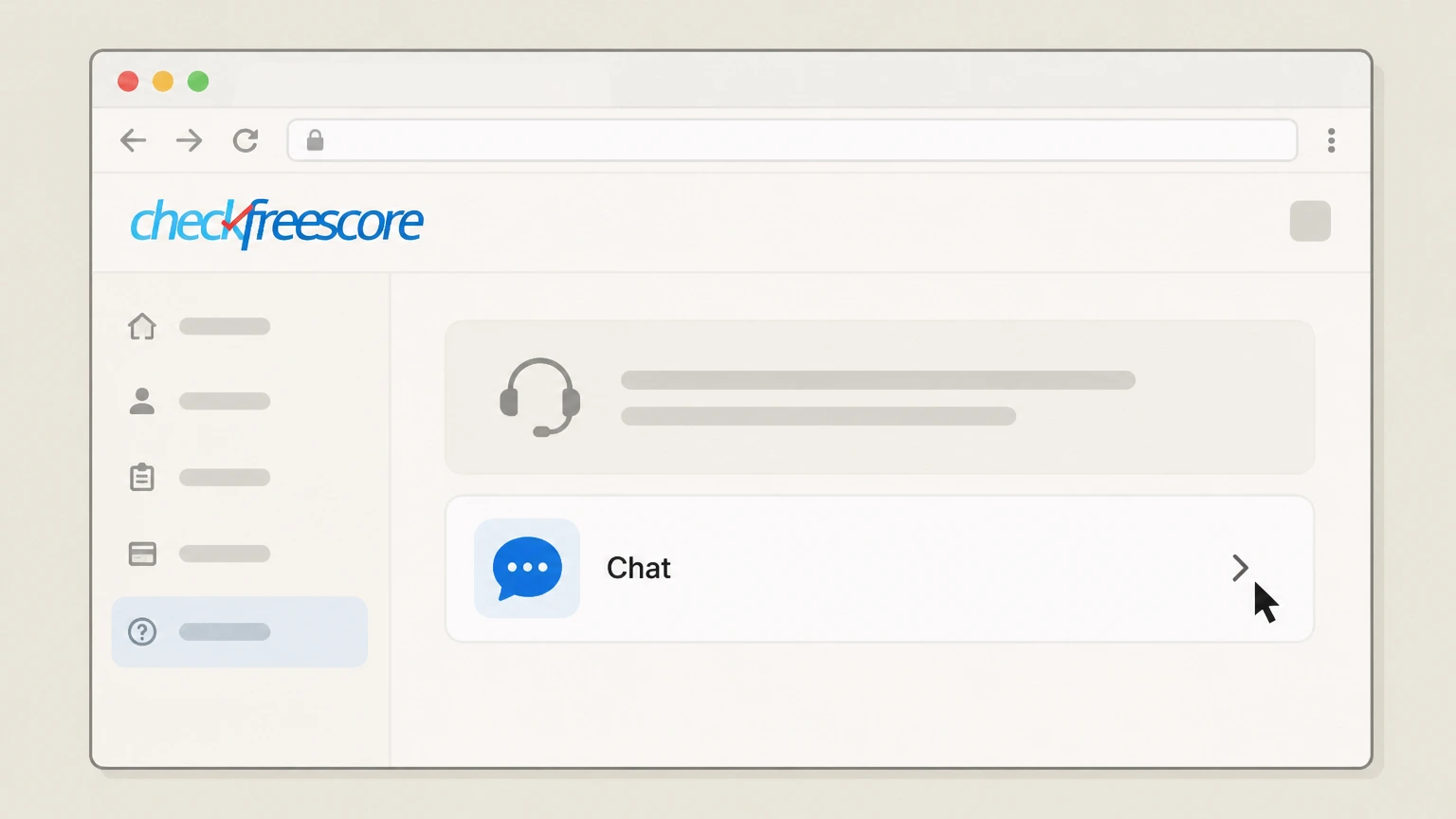 CheckFreeScore Online chat via CheckFreeScore member portal: Start a chat with an agent