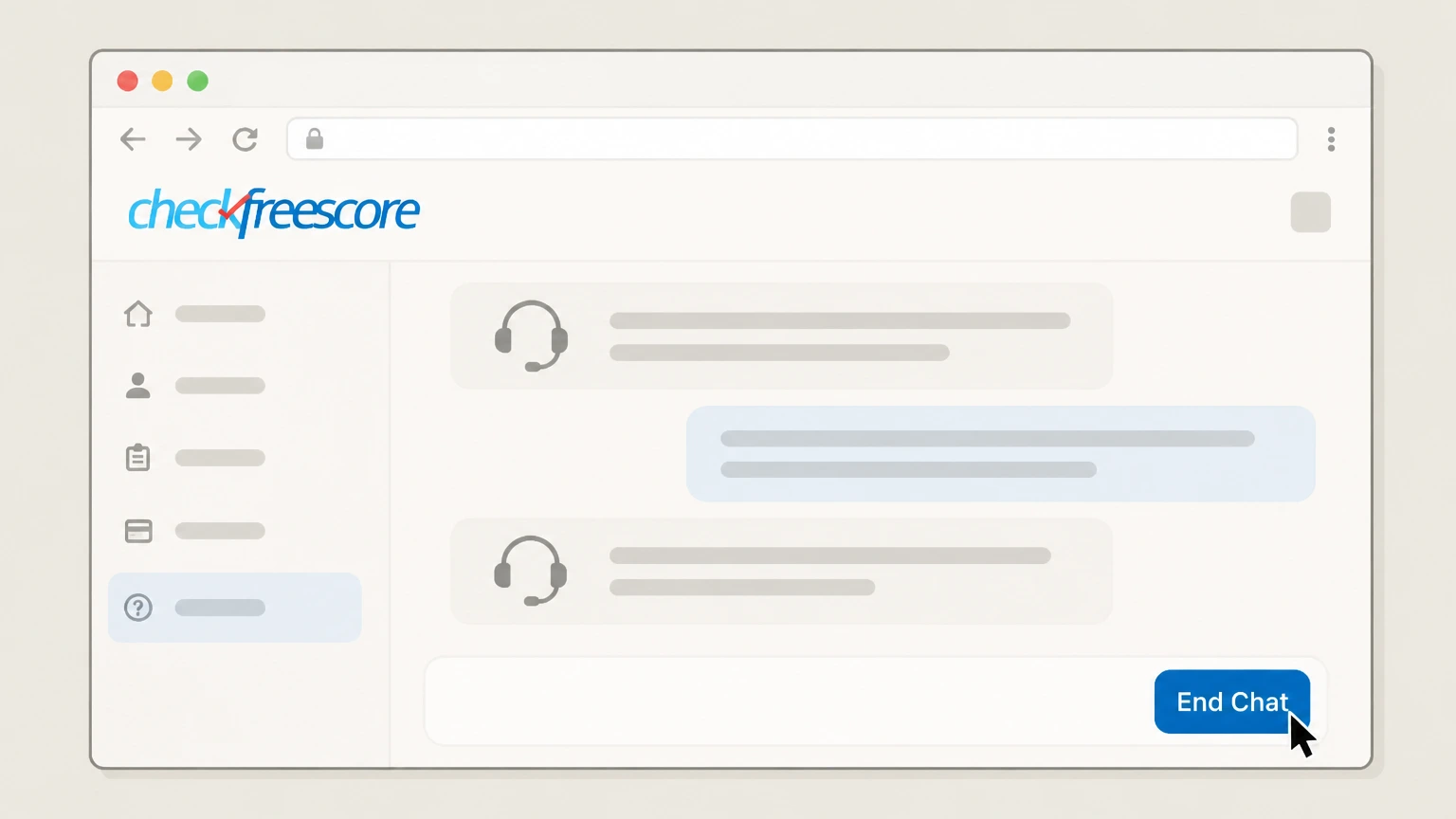 CheckFreeScore Online chat via CheckFreeScore member portal: Request cancellation in chat and save proof