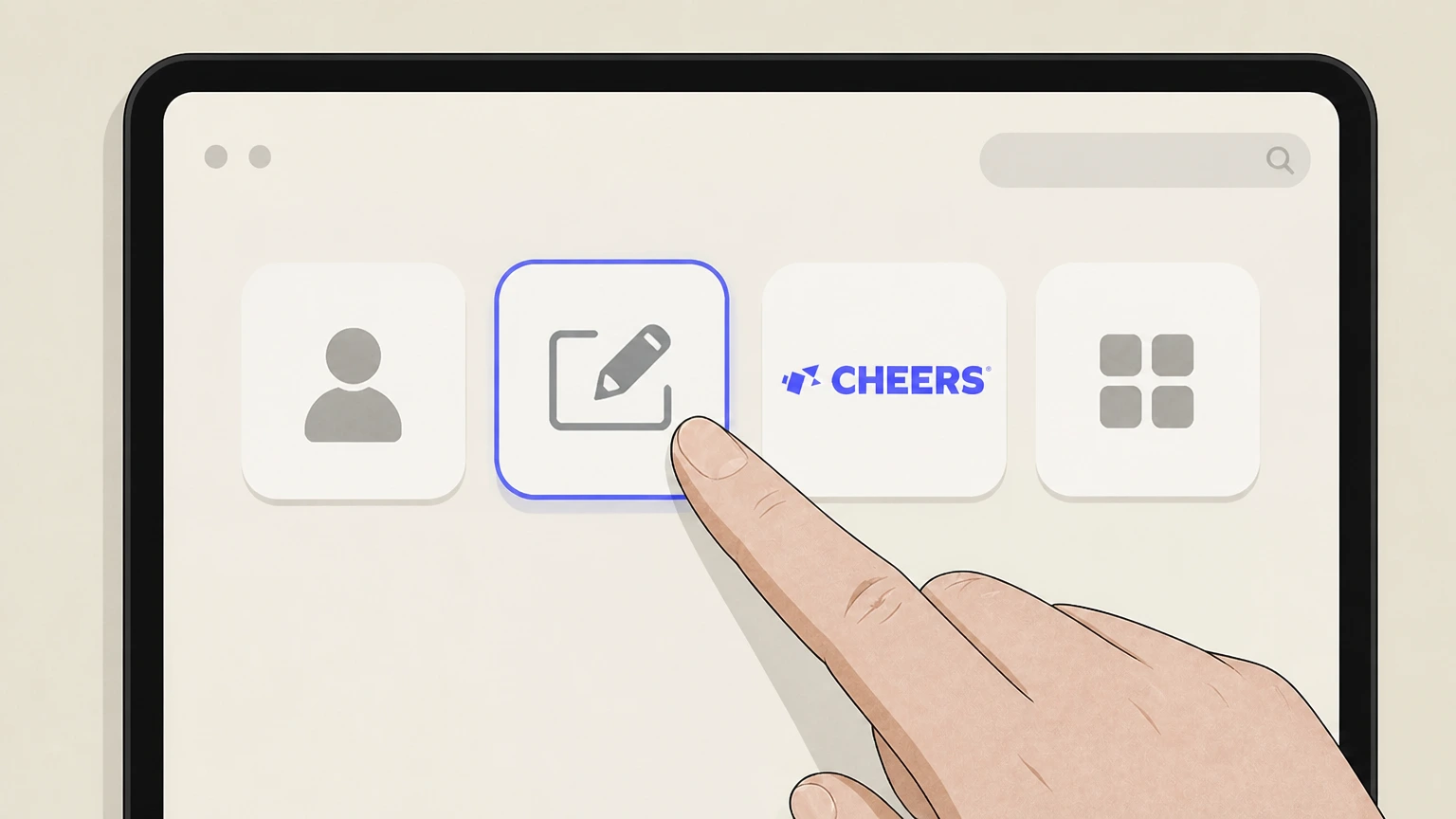 Editorial illustration for Compose a new message to Cheers support in the Email support (website auto‑refills) cancellation route for Cheers Health Inc.