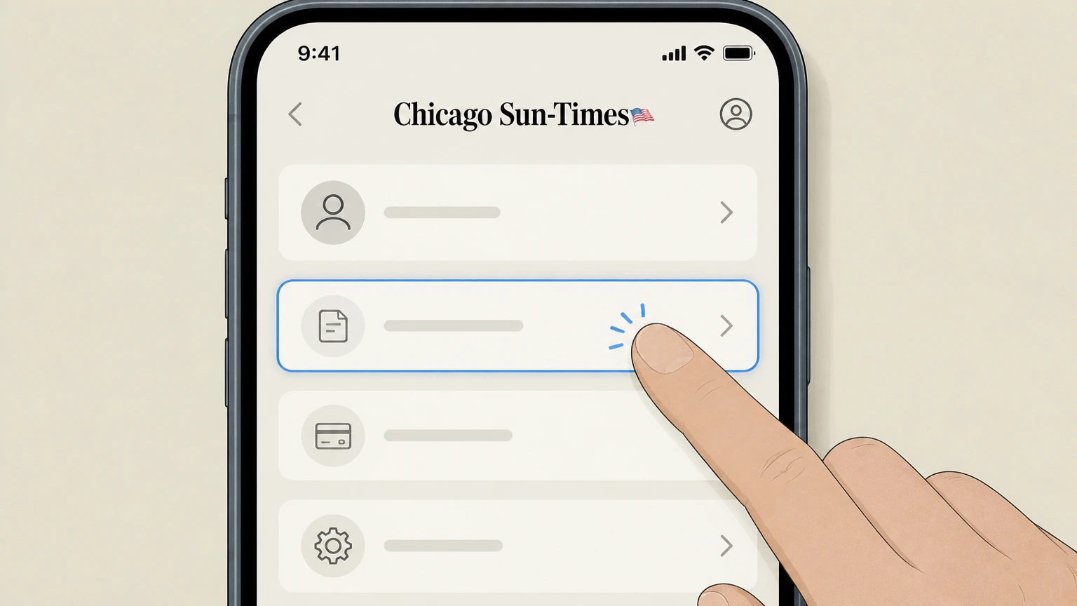 Editorial illustration for Gather your subscription details in the Phone (Chicago Sun-Times customer service) cancellation route for Chicago Sun-Times