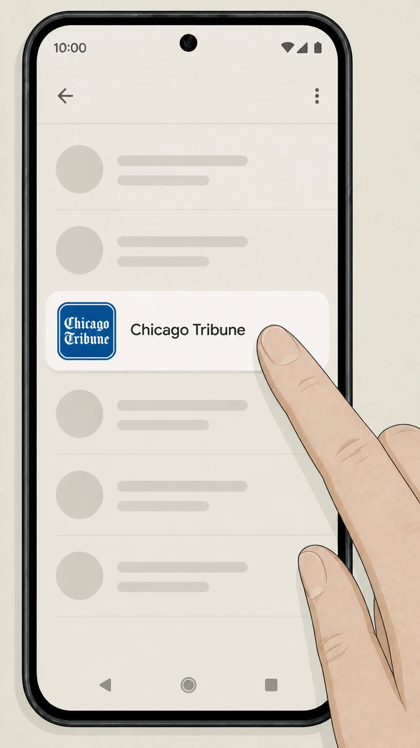 Chicago Tribune Google Play – Android subscription cancellation: Select Chicago Tribune