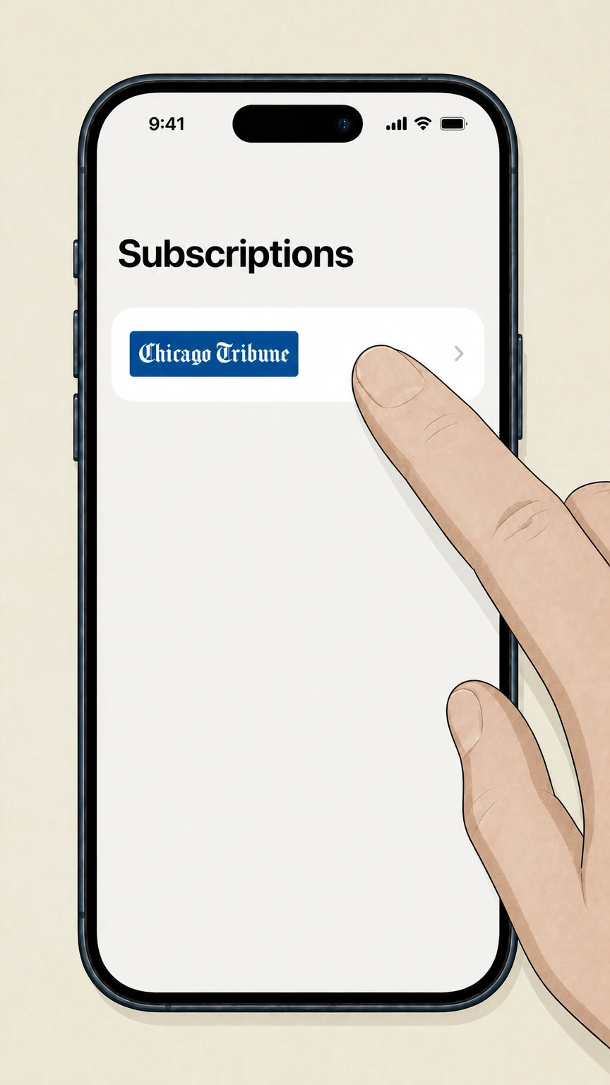 Chicago Tribune iOS – Apple App Store subscription cancellation: Select Chicago Tribune