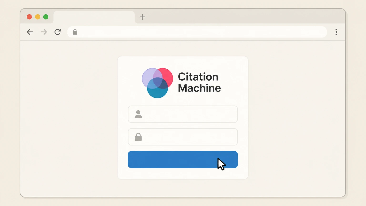 Editorial illustration for Sign in to your Chegg account in the Chegg website (direct billing) cancellation route for Citation Machine