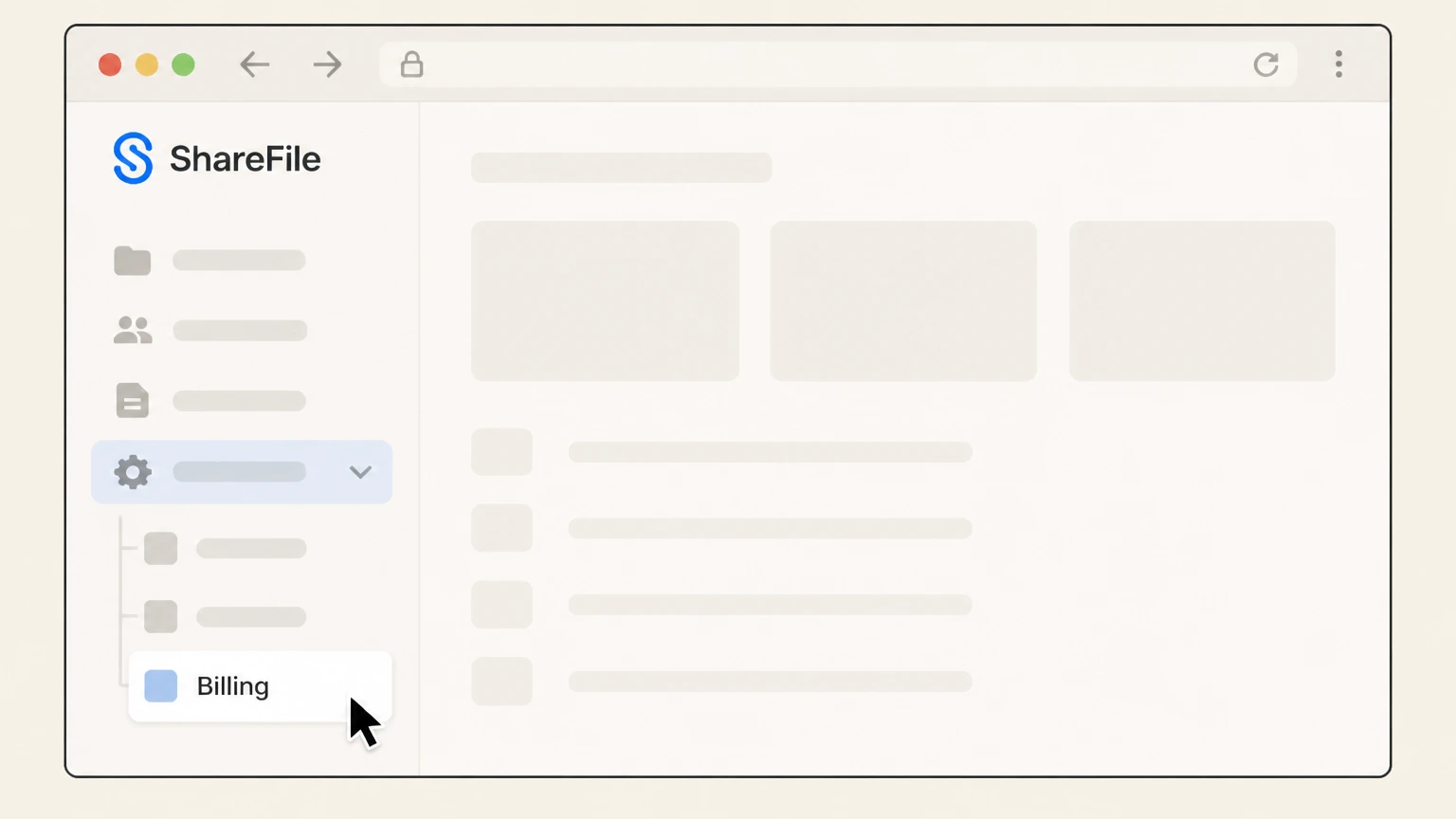 ShareFile ShareFile web app cancellation: Go to Billing