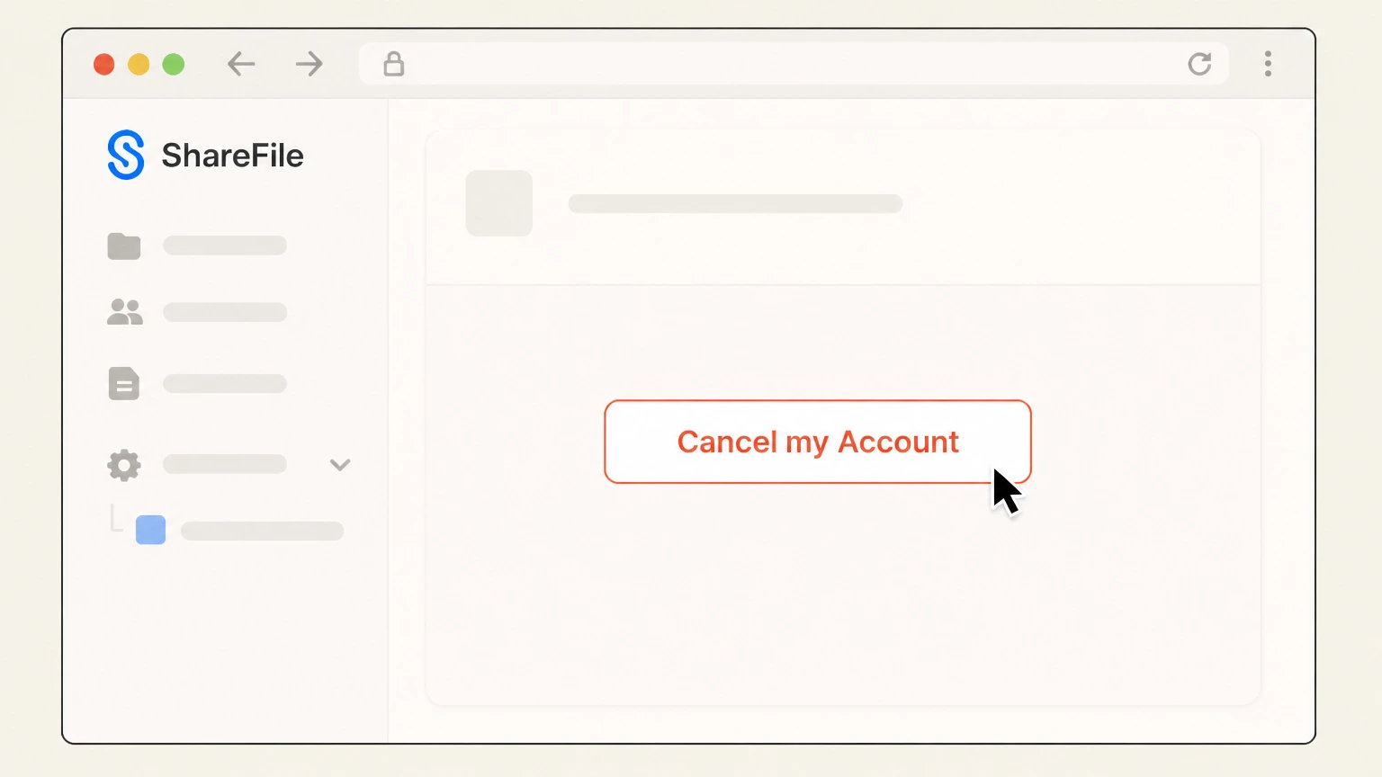 ShareFile ShareFile web app cancellation: Confirm Cancel my Account