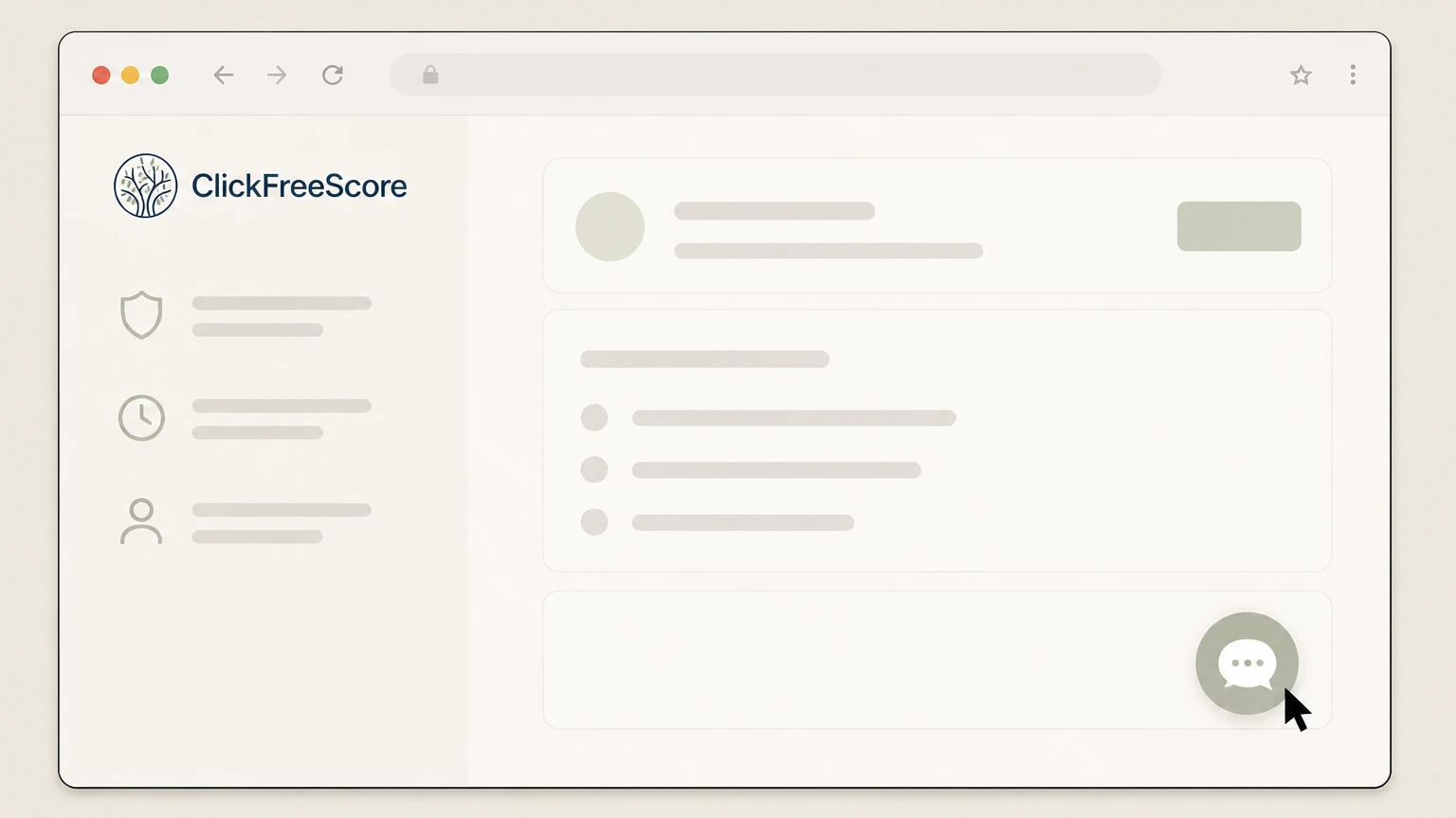 ClickFreeScore Online chat in member portal: Open the chat feature