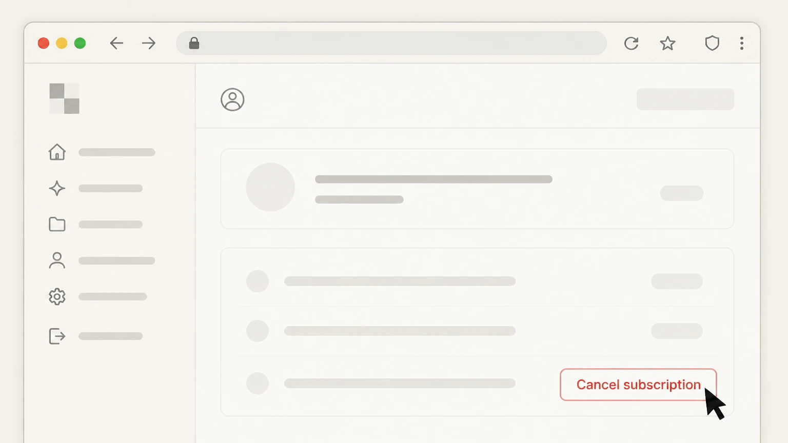 Clipping Magic Website account page cancellation: Choose to cancel your current subscription