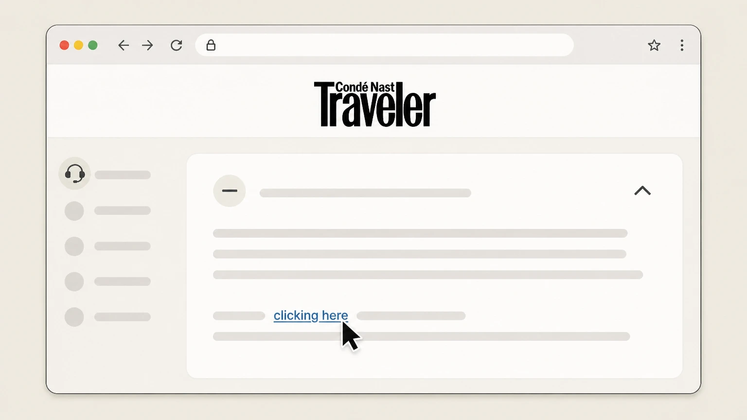 Condé Nast Traveler Condé Nast Traveler Customer Service website (Condé Nast billing) cancellation: Click the “clicking here” cancellation link