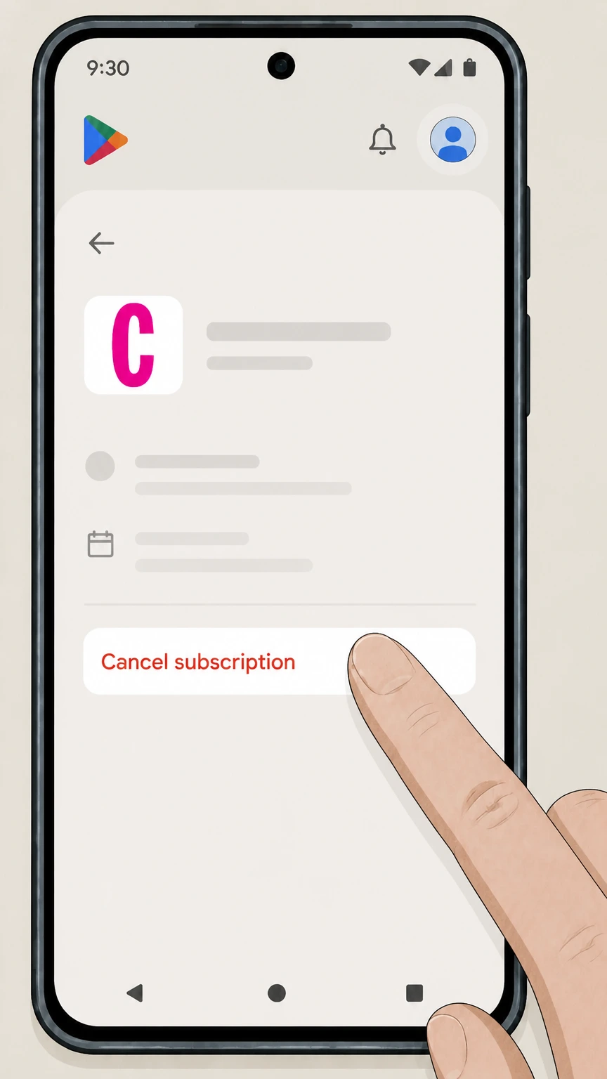 Cosmopolitan Google Play Store on Android cancellation: Cancel the Cosmopolitan subscription