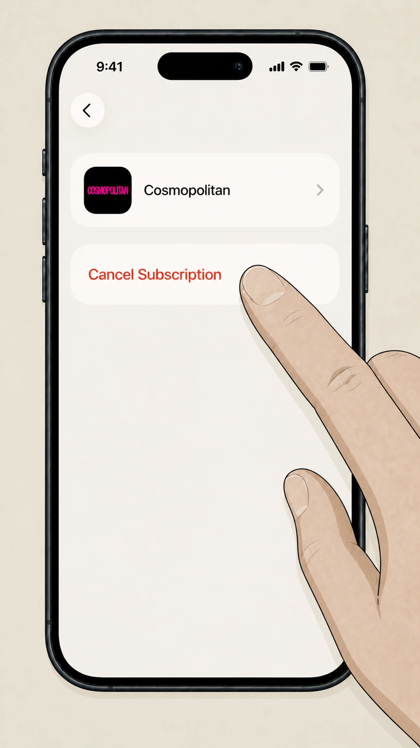 Cosmopolitan Apple App Store on iPhone or iPad cancellation: Cancel the subscription