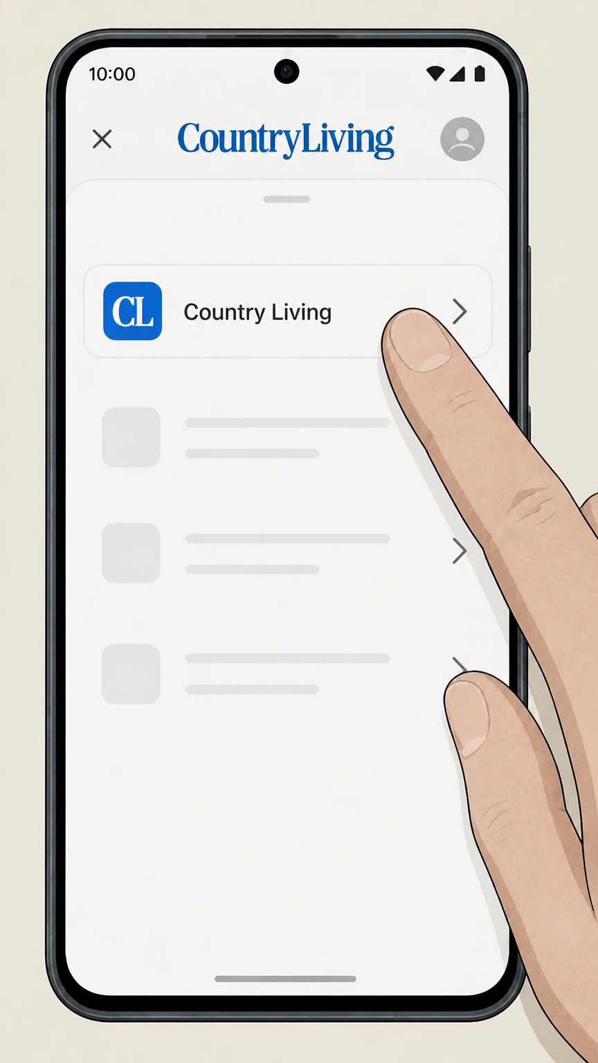 Country Living Google Play subscriptions on Android cancellation: Select the Country Living subscription