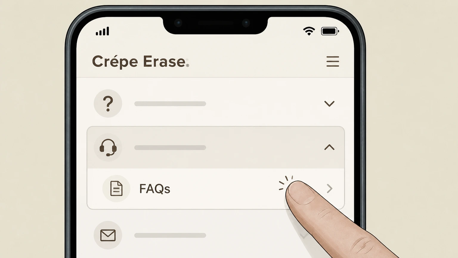 Crepe Erase Phone support (The Body Firm customer care) cancellation: Open the Crepe Erase FAQ / Customer Service page