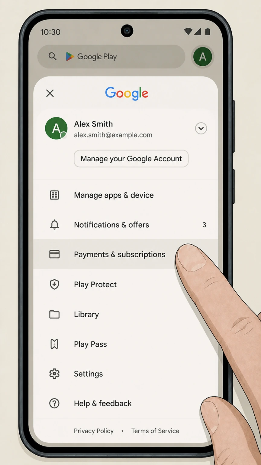 The Criterion Channel google-play cancellation: Open Payments & subscriptions