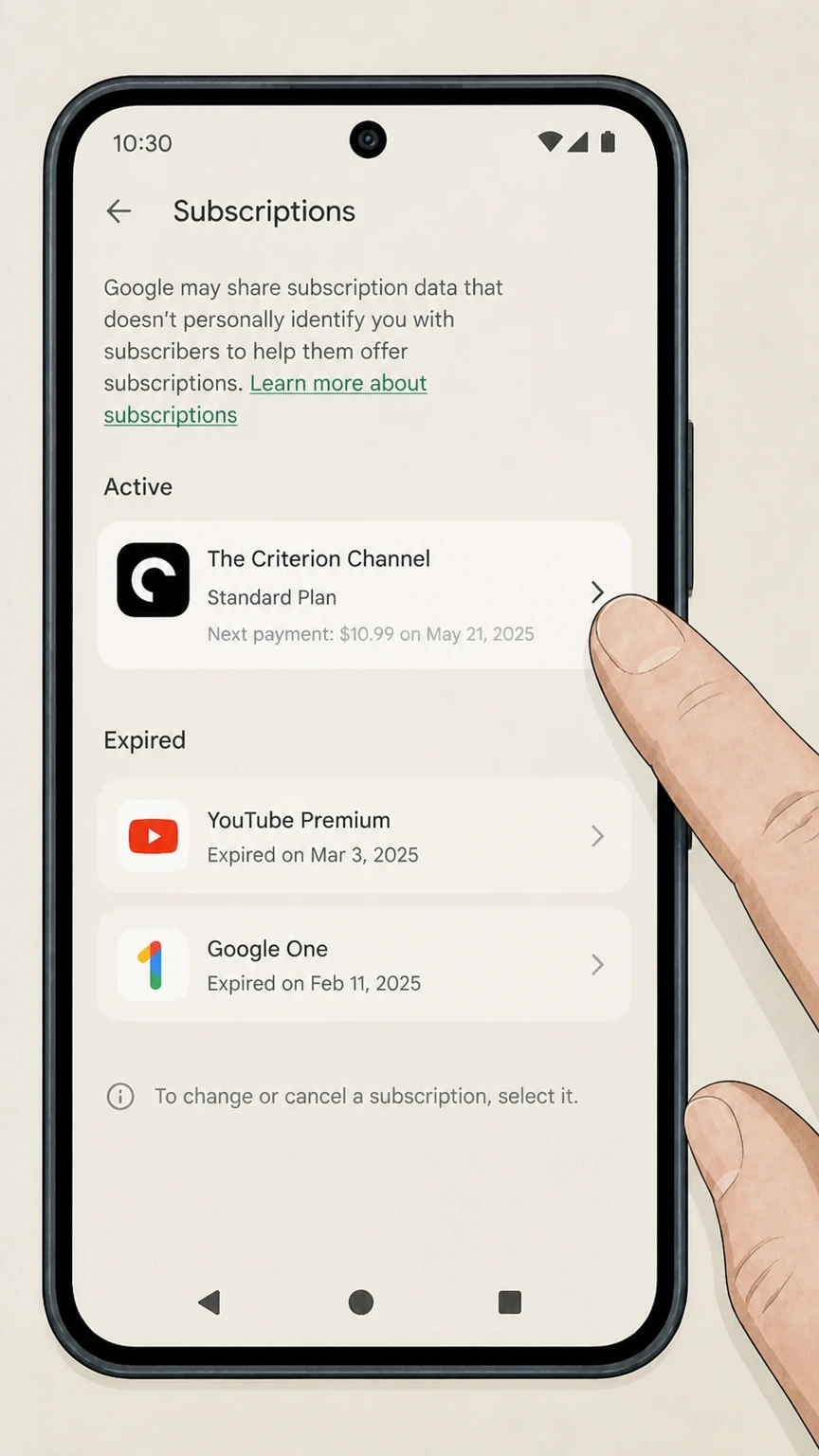 The Criterion Channel google-play cancellation: Choose The Criterion Channel