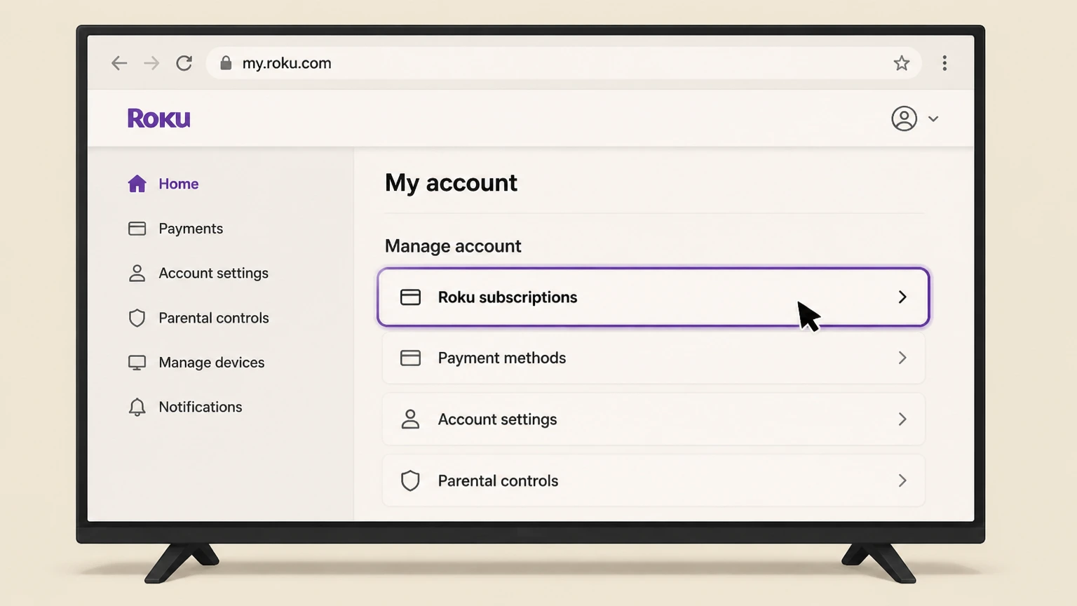 The Criterion Channel roku cancellation: Open Roku subscriptions