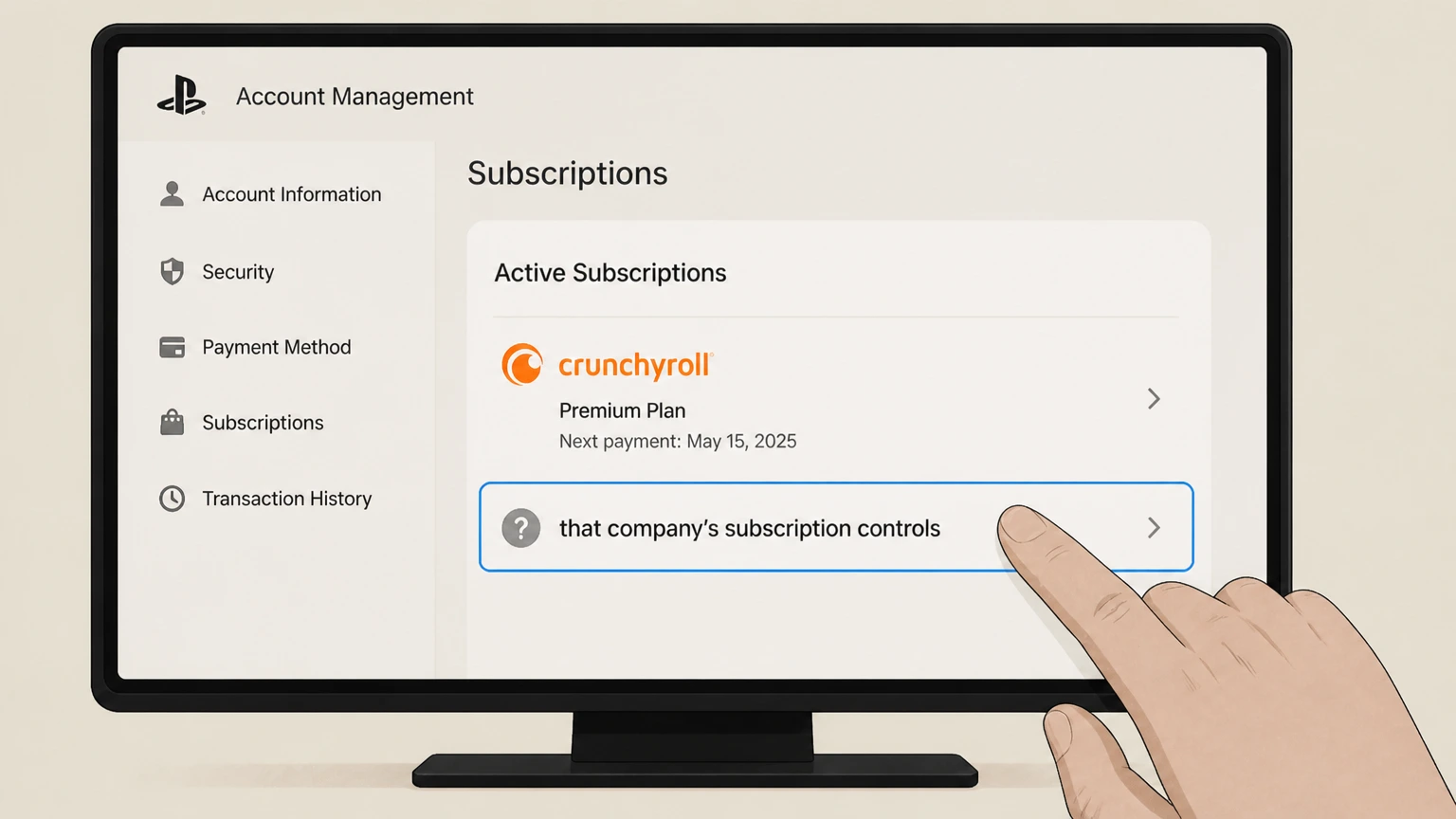 Crunchyroll playstation cancellation: Open that company’s subscription controls