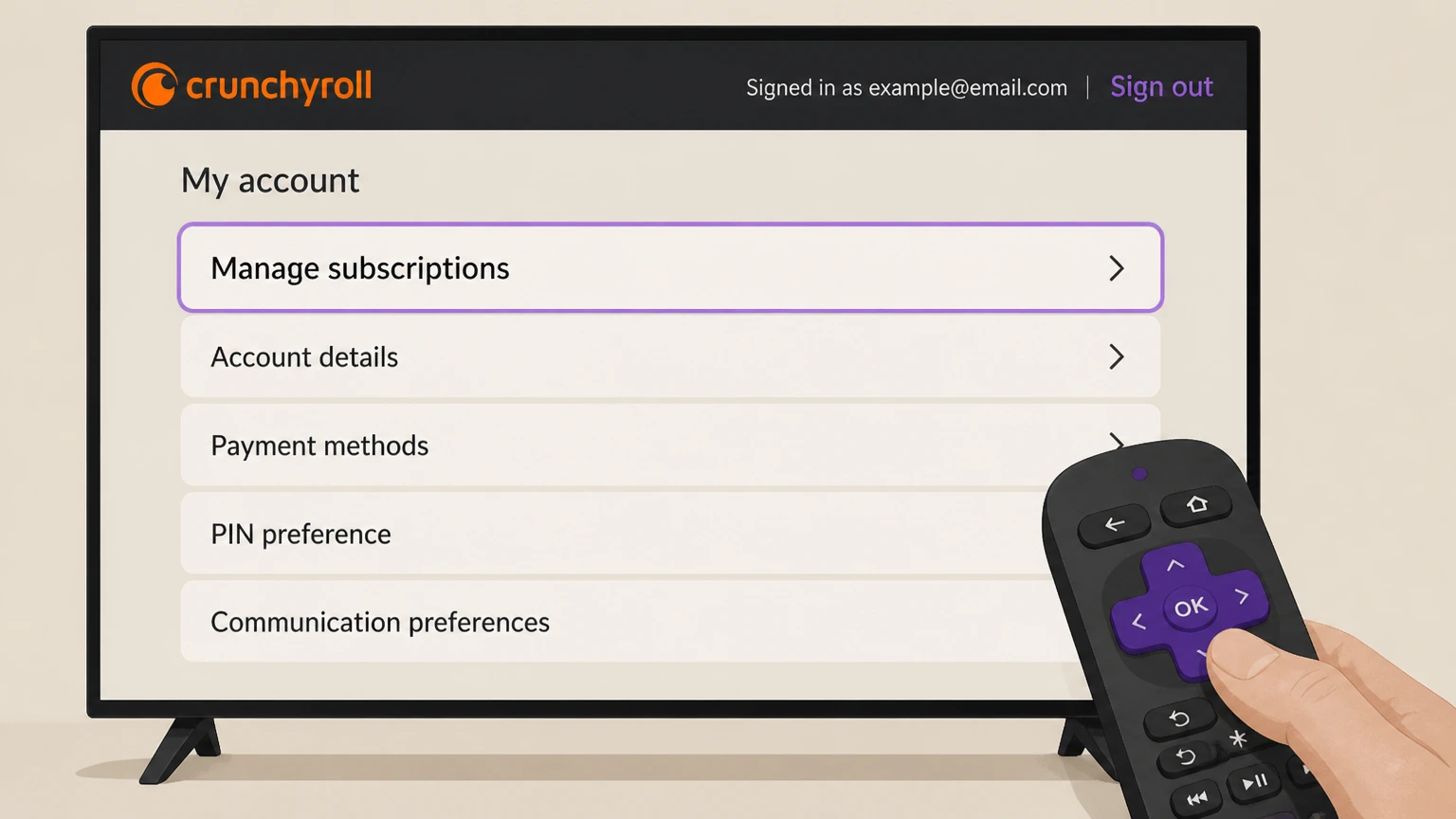 Crunchyroll roku cancellation: Open Roku subscriptions