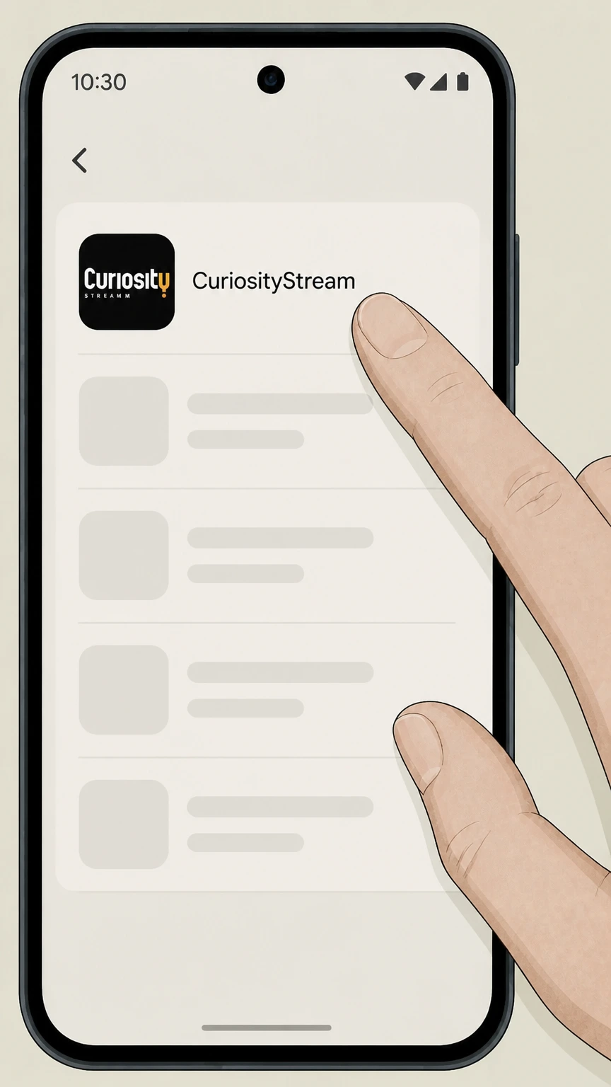 CuriosityStream Google Play on Android cancellation: Select the CuriosityStream subscription