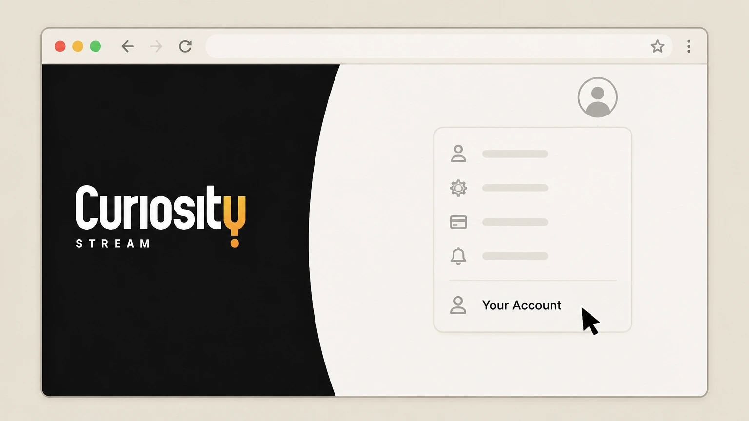 CuriosityStream CuriosityStream website (direct billing) cancellation: Open the Your Account page