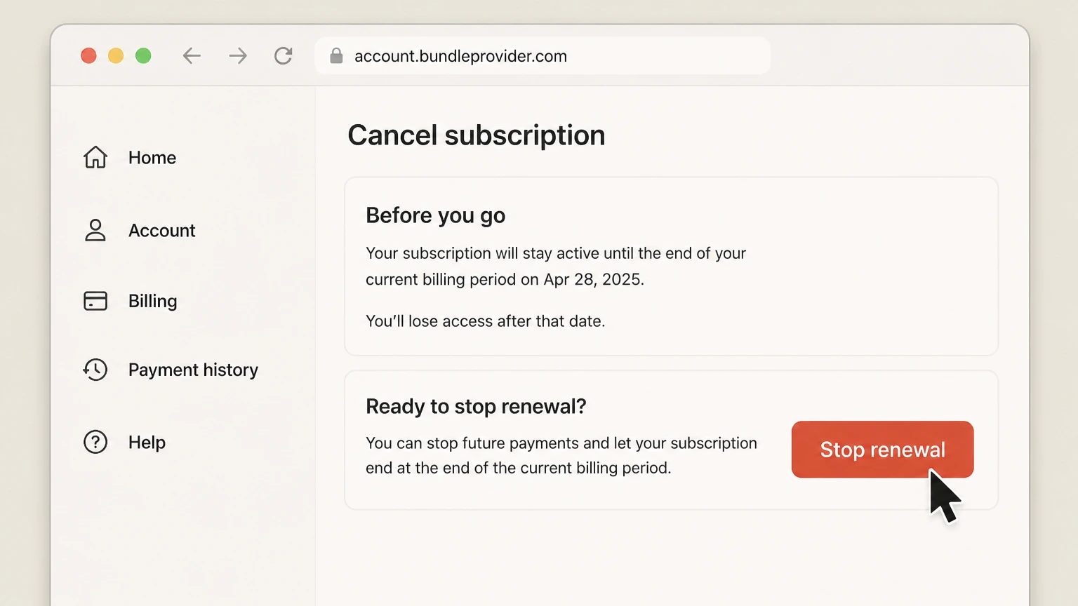 CuriosityStream bundle-partner cancellation: Stop renewal